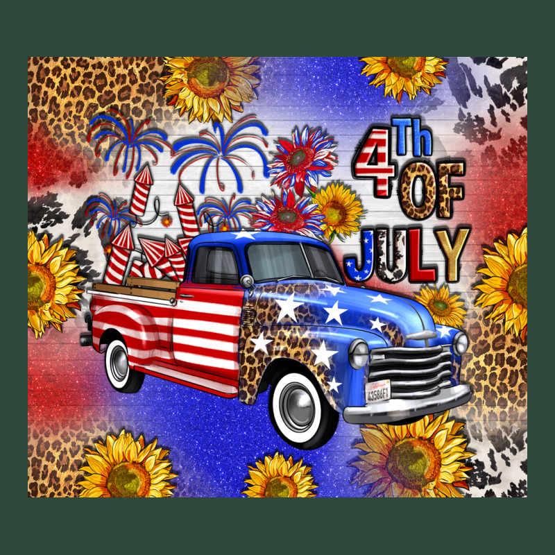 Fourth Of July Sunflowers Truck Zipper Hoodie by FaDigitalArtStudio | Teevron