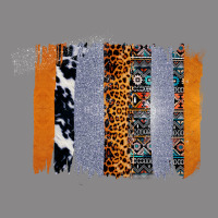 Western Cowhide Glitter Aztec Leopard Pattern Brushstroke Vintage Tee | Teevron