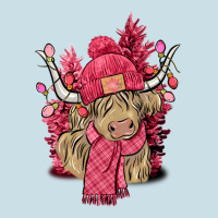Pink Winter Long Haired Cow Ladies Tee | Teevron