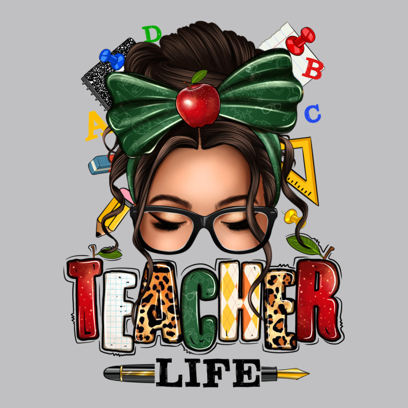 Teacher Life Afro Messy Bun Long Sleeve Tee by texasbilliewilder | Teevron
