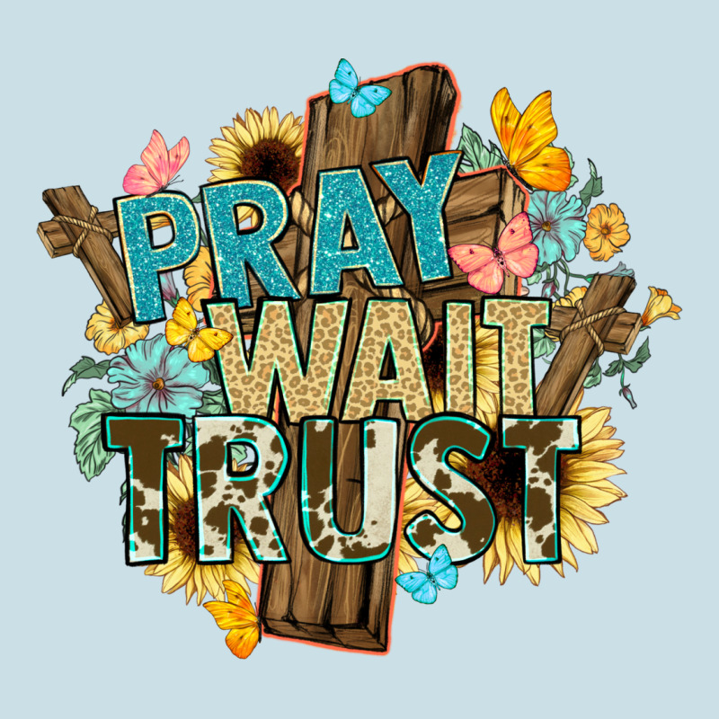 Pray Wait Trust Crosses Christian Ladies Tee by NancyCooperArtShop | Teevron