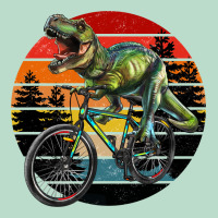 T Rex Dinosaur Riding Bicycle With Retro Forest Sunset Premium Hoodie | Teevron