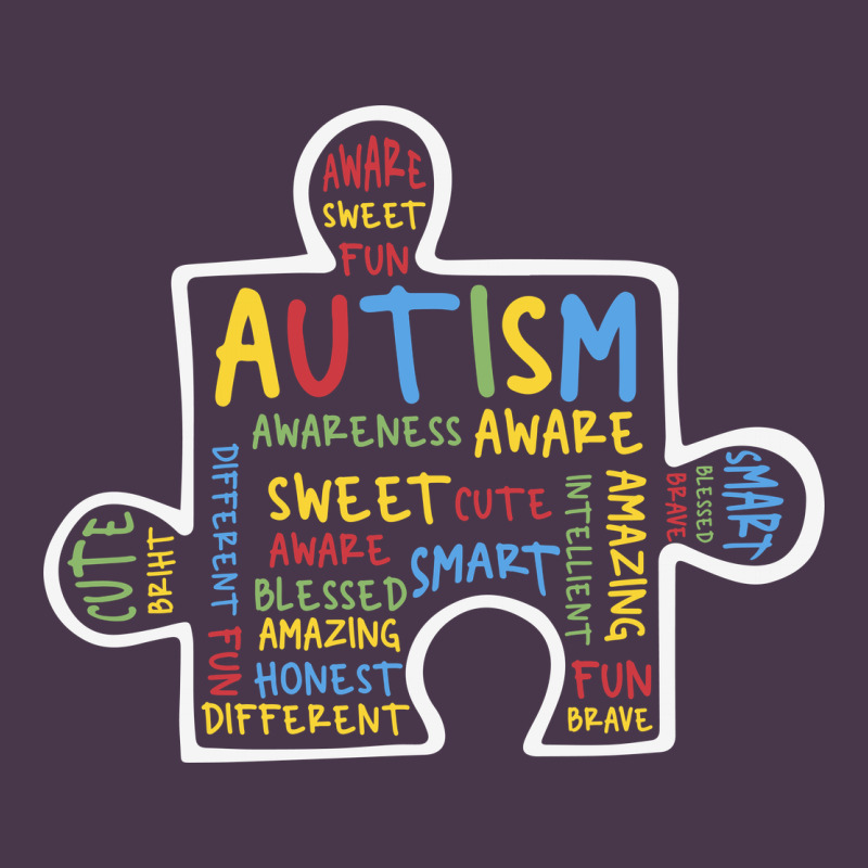 Autism Puzzle Piece Words Autistic Heavyweight Hoodie by CowhideDigitalArt | Teevron
