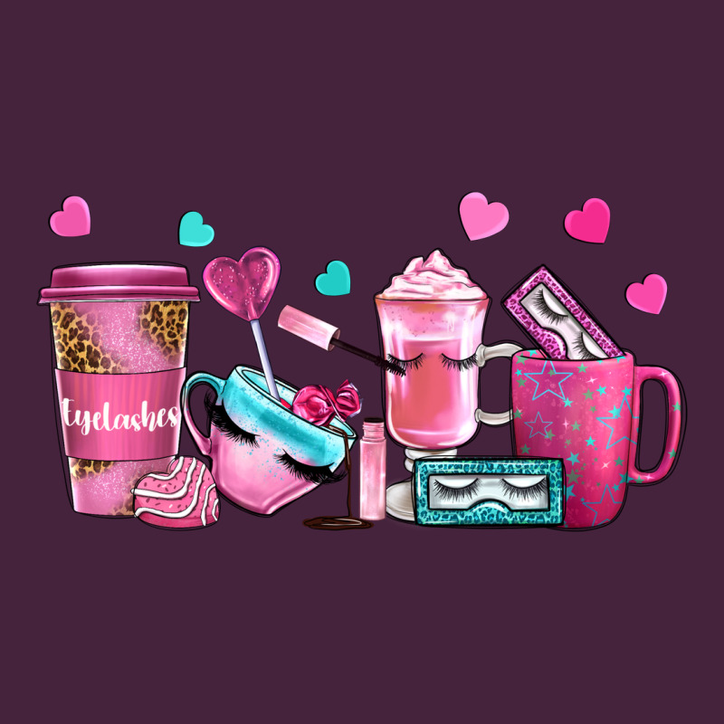 Lash Hustler With Eyelashes Coffee Cups Premium Tee by NancyCooperArtShop | Teevron