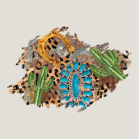 Horseshoe Leopard Gemstone Cactus Patch Heavy Core Tee | Teevron