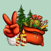 Christmas Santa Claus Peace Hand Classic Tee | Teevron