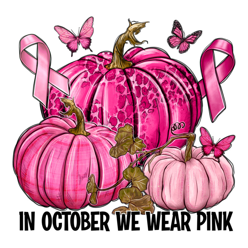 In October We Wear Pink With Pumpkin Long Sleeve Tee by texasbilliewilder | Teevron