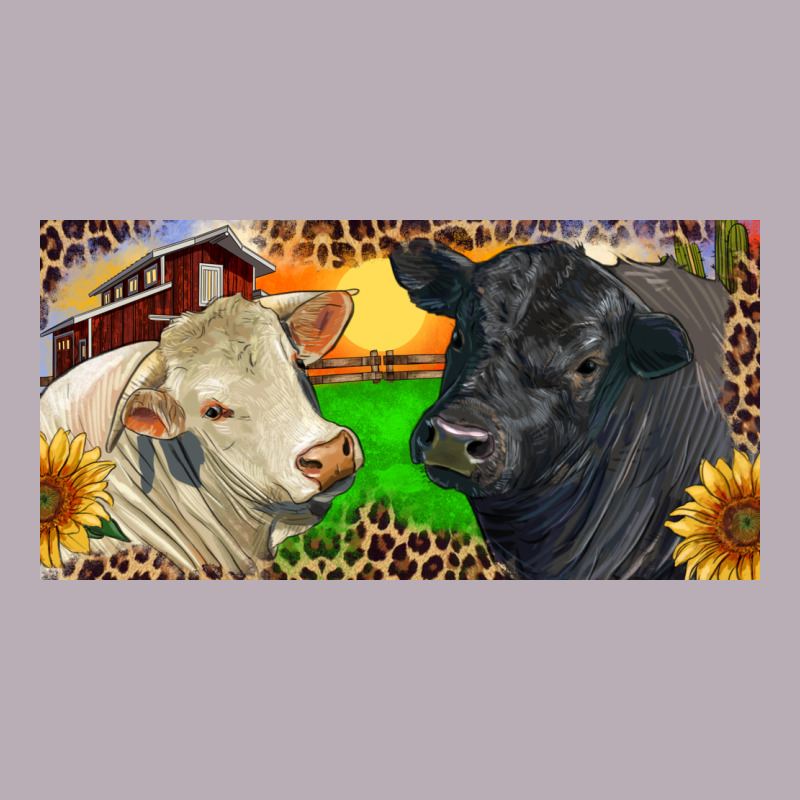 Charolais Bull And Black Angus Bull With Farm Vintage Tee by RanaPortraitStore | Teevron