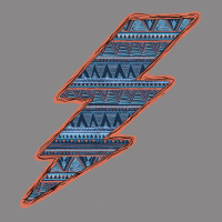 Western Orange Border Aztec Lightning Vintage Tee | Teevron