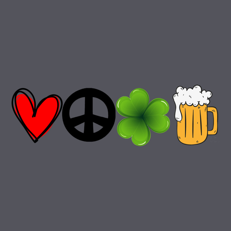 Funny St Patricks Day Love Peace Clover And Beer Vintage Hoodie by Bettercallsaul | Teevron