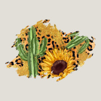 Cactus Leopard Sunflower Glitter  Patch Heavy Core Tee | Teevron