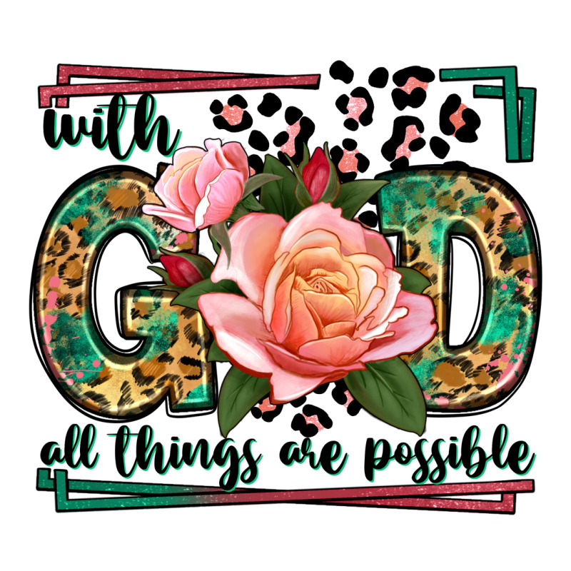 With God All Things Are Possible Leopard Frame Premium Sweatshirt by LillyAllenDesigns | Teevron