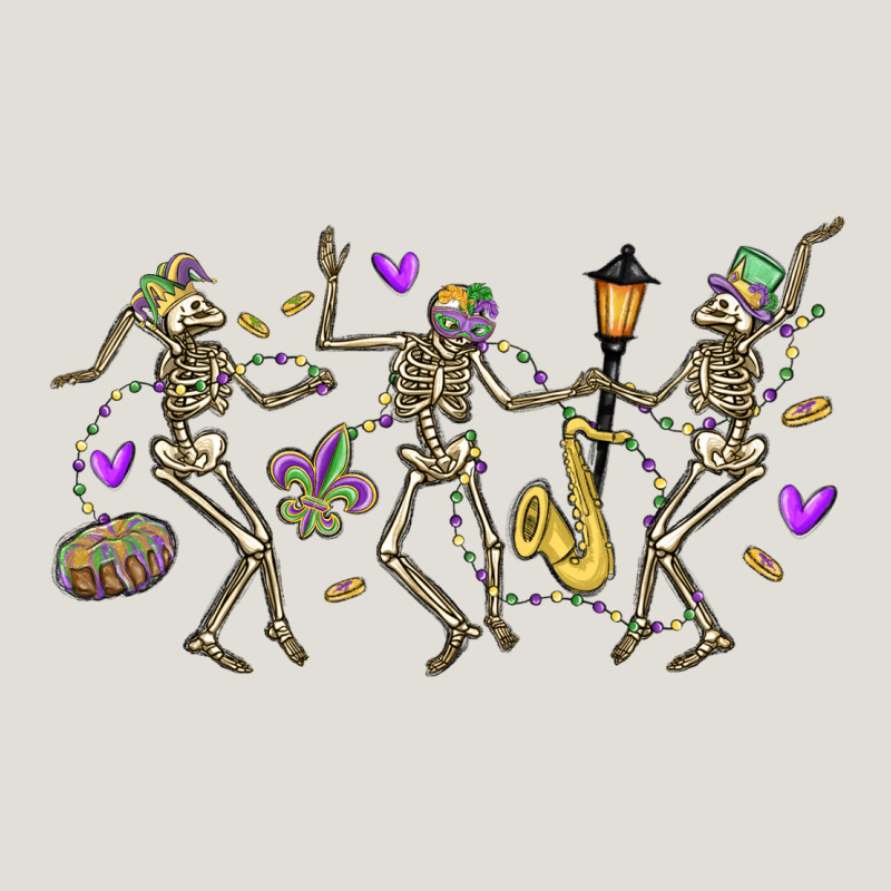 Dancing Skeletons Mardi Gras Heavy Core Tee by MaliasSmallBusiness | Teevron