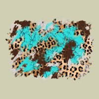 Cowhide Leopard Turquoise Background Heavy Core Tee | Teevron