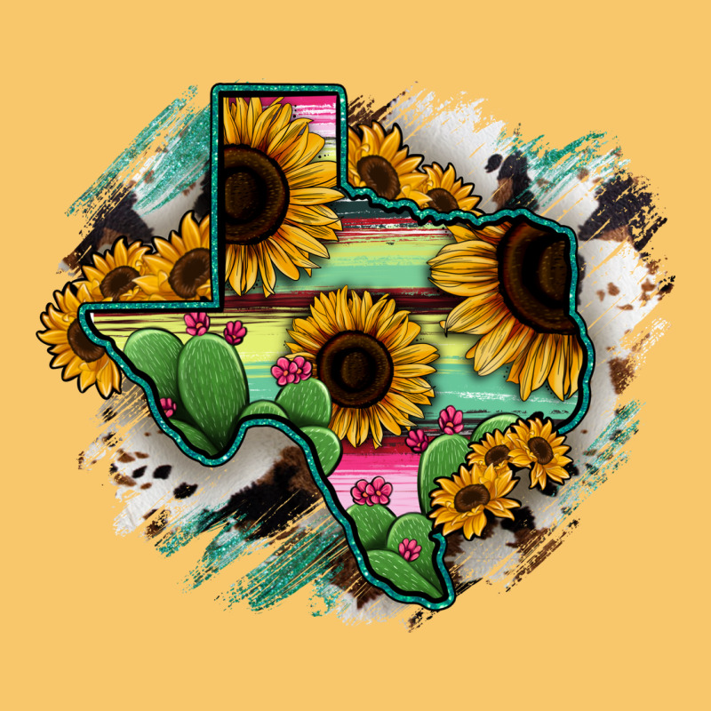 Texas Map Sunflower Cactus Serape Vintage Hoodie by RanaPortraitStore | Teevron