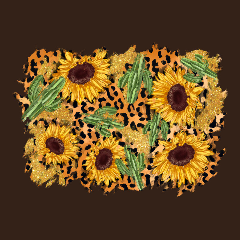 Cactus Leopard Sunflower Glitter Background Heavy Core Tee by AdoDesignShop | Teevron