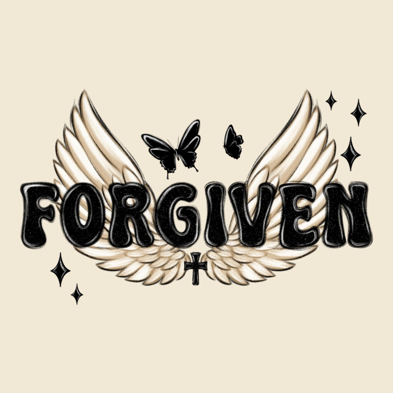 Forgiven Christian Angel Wings Ladies Tee by MaliasSmallBusiness | Teevron