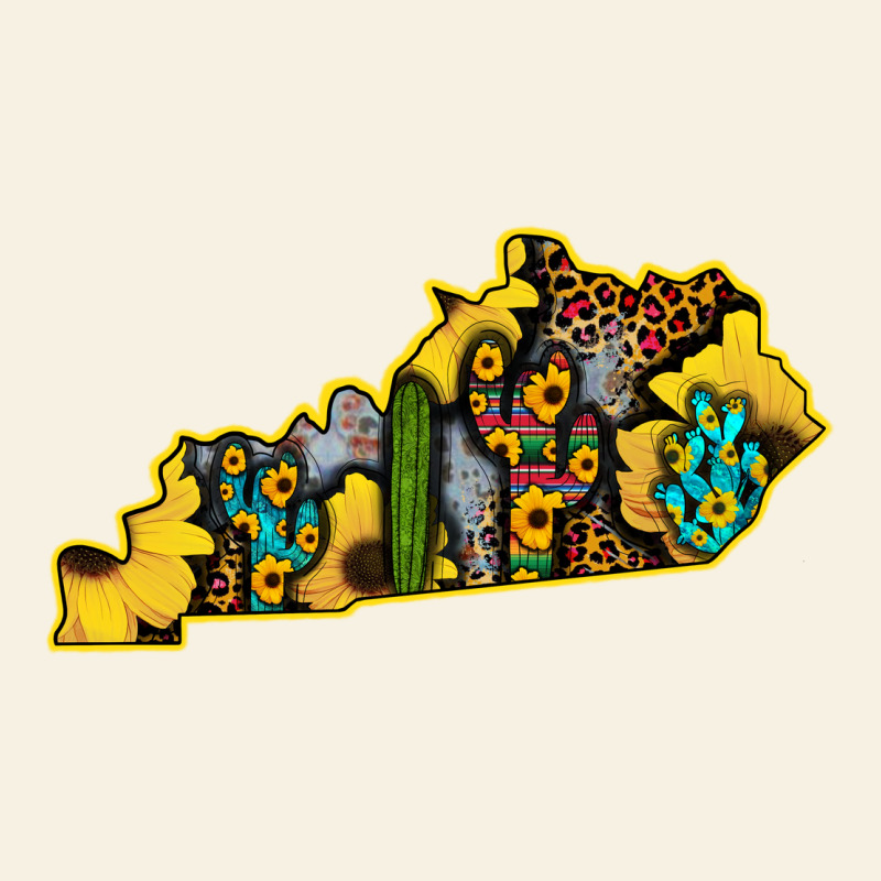Kentucky Map Western Sunflower Pattern Vintage Tee by Bettercallsaul | Teevron