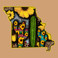 Western Missouri Map Sunflower And Cactus Pattern Vintage Tee | Teevron