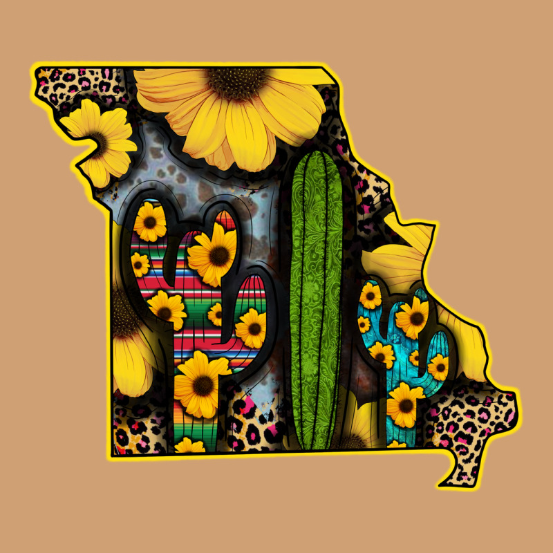 Western Missouri Map Sunflower And Cactus Pattern Vintage Tee by Bettercallsaul | Teevron