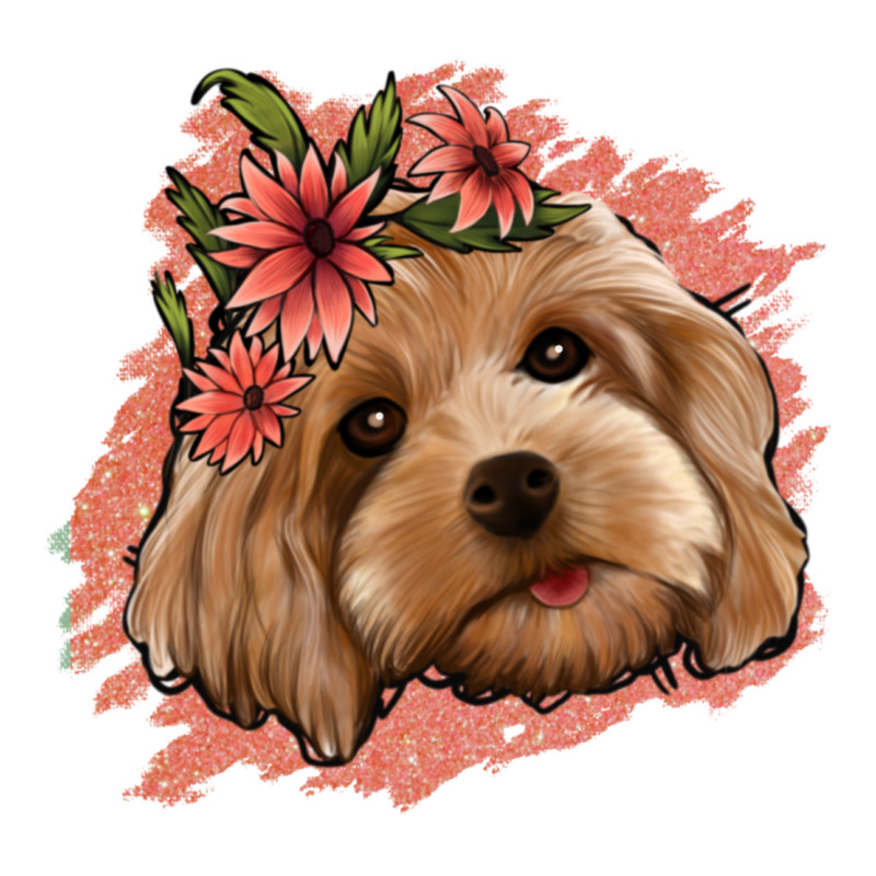 Cockapoo Floral Pink Glitter Ladies Tee by Jasminsmagicworld | Teevron