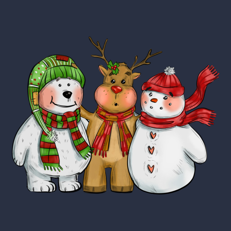 Christmas Polar Bear Reindeer And Snowman Heavyweight Sweatshirt by CowGirlArtShop | Teevron