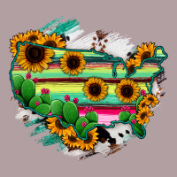 America Map Sunflower Cactus Serape Vintage Hoodie | Teevron