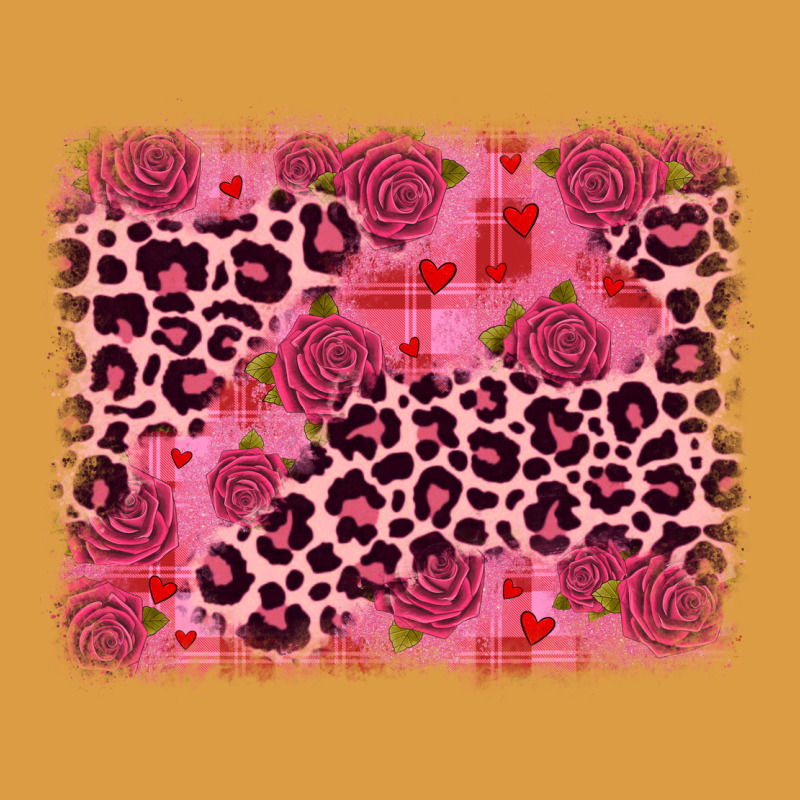 Valentine's Day Roses Leopard Background Urban Heavy Tee by JahusDesignShop | Teevron