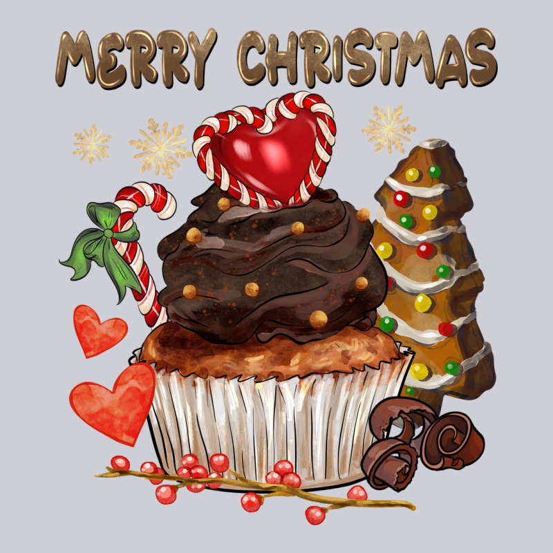 Merry Christmas Cupcake Chocolate Heavyweight Sweatshirt by CowGirlArtShop | Teevron