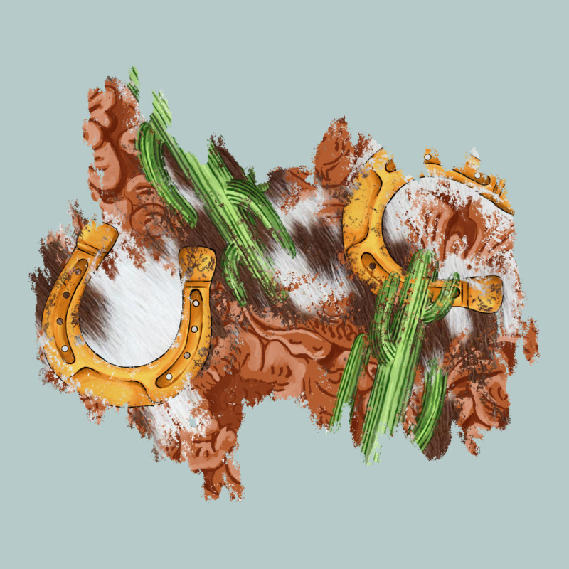 Horseshoe Cowhide Cactus Patch Heavy Core Tee by AdoDesignShop | Teevron