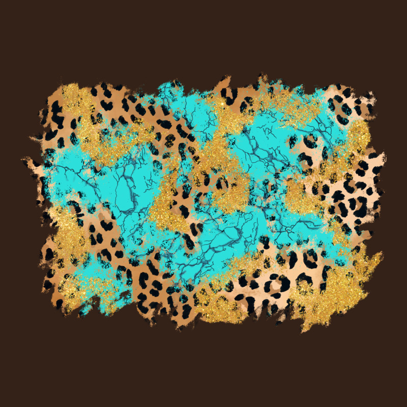 Glitter Leopard Turquoise Background Heavy Core Tee by AdoDesignShop | Teevron