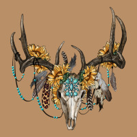 Boho Deer Skull Sunflowers And Gemstone Vintage Hoodie | Teevron