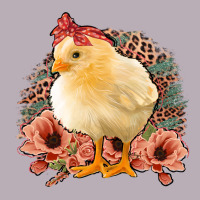 Chick With Flowers Leopard Background Vintage Tee | Teevron