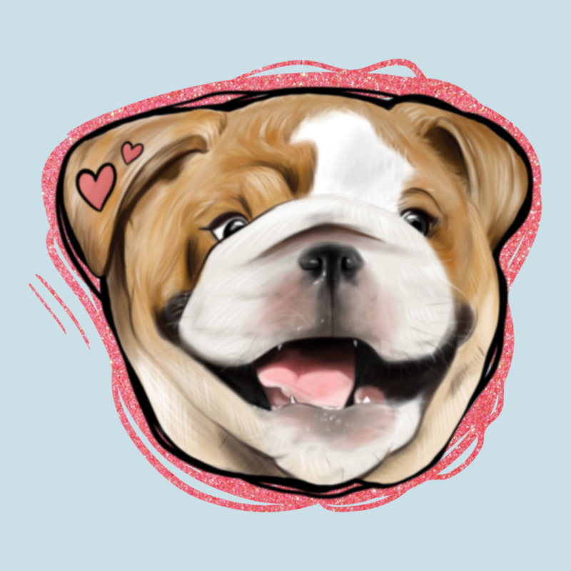 Bulldog Pink Glitter Ladies Tee by Jasminsmagicworld | Teevron
