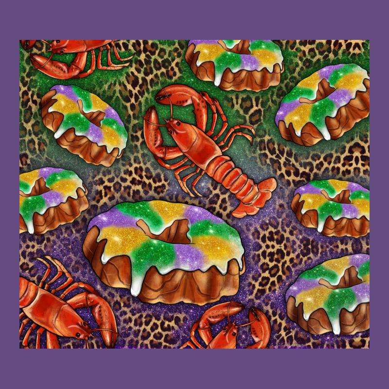 Mardi Gras King Cake And Crawfish Vintage Hoodie by RanaPortraitStore | Teevron
