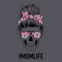 Pink Flower On Cyan Background Mom Skull Vintage Hoodie | Teevron