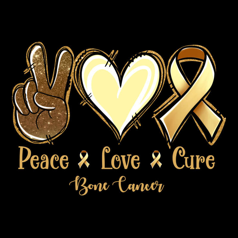 Peace Love Cure Bone Cancer Ladies Tee by NancyCooperArtShop | Teevron