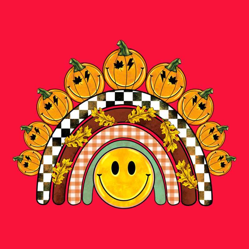 Fall Smiley Face Groovy Rainbow Classic Tee by BarkalooDesign | Teevron