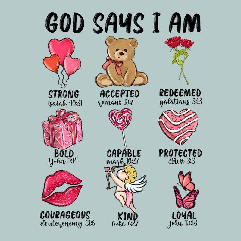 God Says I Am Valentine's Day Heavy Core Tee by MaliasSmallBusiness | Teevron