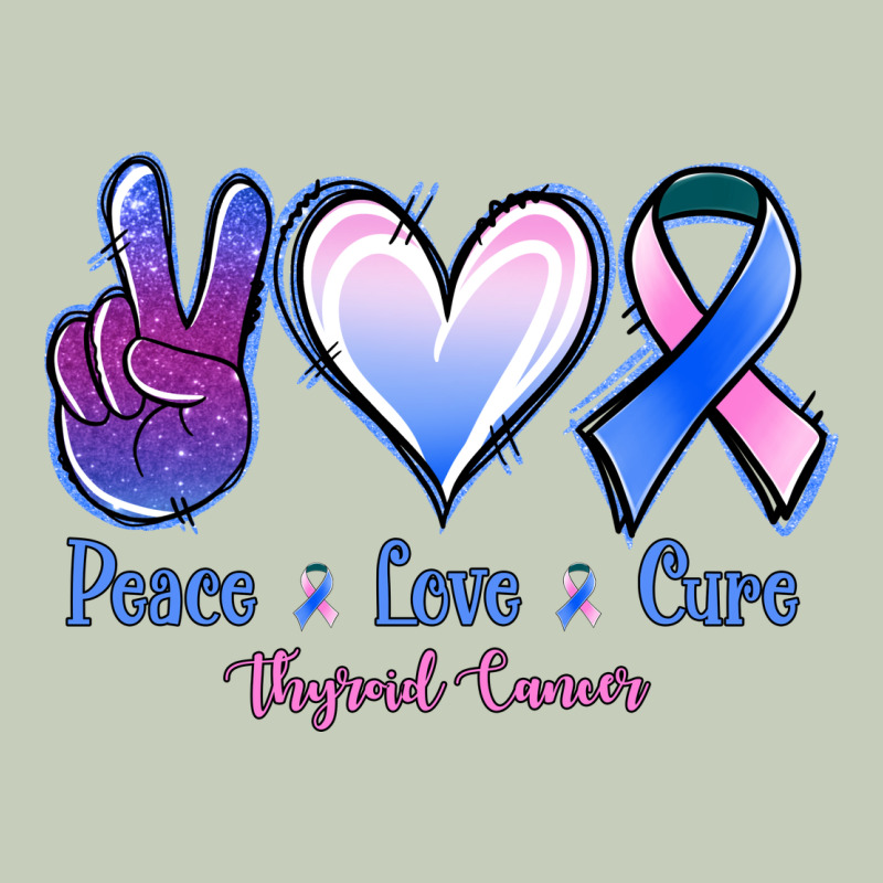 Peace Love Cure Thyroid Cancer Ladies Tee by NancyCooperArtShop | Teevron