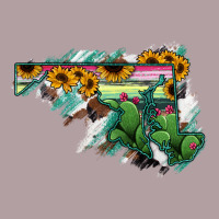Maryland Map Sunflower Cactus Serape Vintage Hoodie | Teevron
