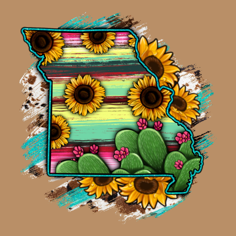 Missouri Map Sunflower Cactus Serape Vintage Hoodie by RanaPortraitStore | Teevron