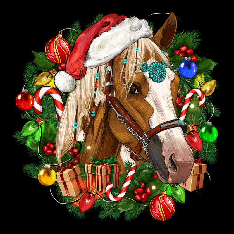 Horse Christmas Wreath Heavyweight Sweatshirt by CowGirlArtShop | Teevron