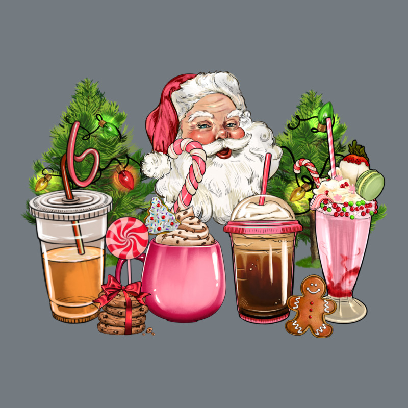Pink Christmas Santa Coffe Cups Heavyweight Sweatshirt by CowGirlArtShop | Teevron