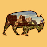 Bison Silhouette Desert Landscape Vintage Hoodie | Teevron
