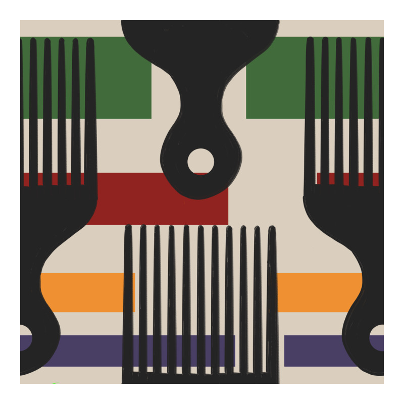 Afro Comb Seamless Pattern Heavyweight Hoodie by BundleAndBundleShop | Teevron