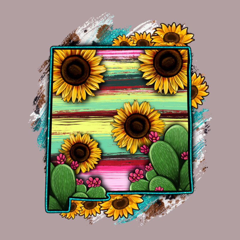 New Mexico Map Sunflower Cactus Serape Vintage Hoodie by RanaPortraitStore | Teevron