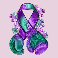 Purple And Green Anal Cancer With Boxing Gloves Na Ladies Tee | Teevron