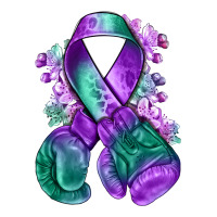 purple and green anal cancer with boxing gloves na | Teevron