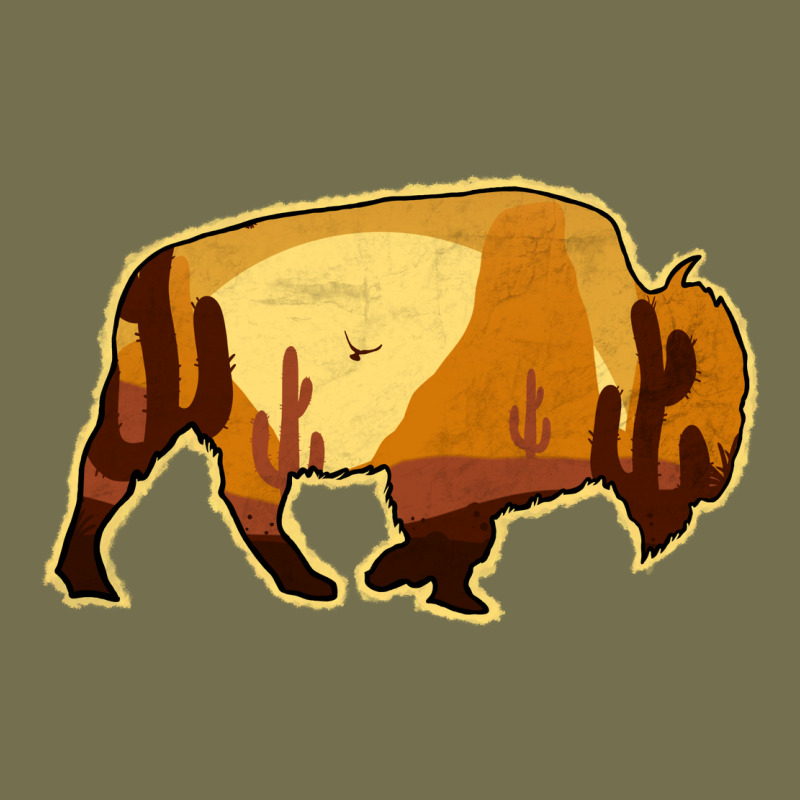 Desert Landscape Bison Silhouette Vintage Hoodie by Bettercallsaul | Teevron
